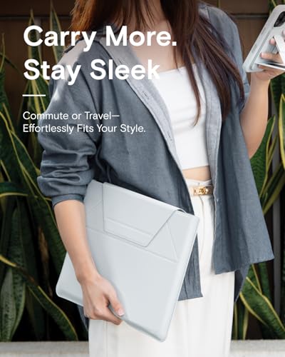 Laptop Carry Sleeve with Stand &Smart Storage for 14" Laptop for Work (Misty Cove / 14 Inch)