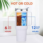 40 oz Stainless Steel Tumbler with Handle (White / 40 Ounces-8)