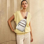 Sling Bag for Women Crossbody Bags Fanny Pack Sling Purse Backpack Vegan Leather Shoulder Bag Gifts Travel Handbag Anti Theft Beige (Beige)