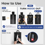 Foldable Shoe Bag for Travel (Black / Foldable-Regular)