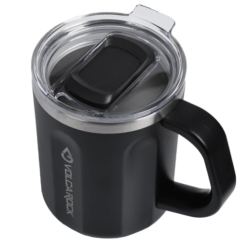 Stainless Steel Coffee Mug with Handle (Black)