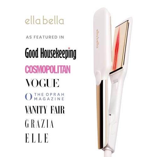 Titanium Flat Iron Hair Straightener Large with Infrared (White / 1.8 Inch Plate)