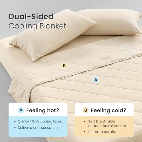 Cooling Blanket for Hot Sleepers Queen Size (Khaki / Queen (90" x 90"))