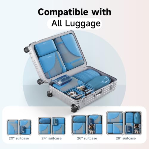 Packing Cubes for Travel (20 Azure Blue)
