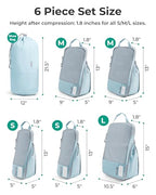 6 Set Compression Packing Cubes for Travel (Starlight Bluen / Set of 6)