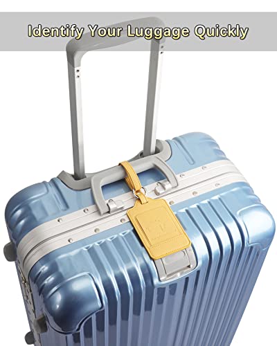 Leather Luggage Tags for Suitcases (Lichee Yellow)