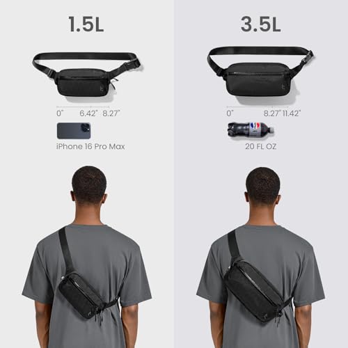 1.5L X Pac Sling Bag with RFID Blocking Crossbody Pack for Men Women (X-Pac Black / 1.5L)