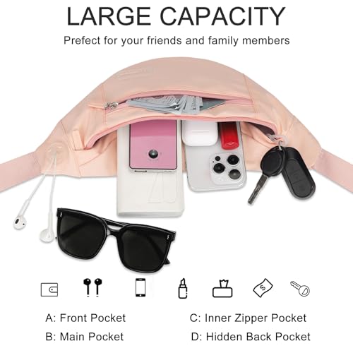Large Mono Pink Fanny Pack Cute Belt Bag for Women Gift Trendy Stuff (Mono Pink / Large)