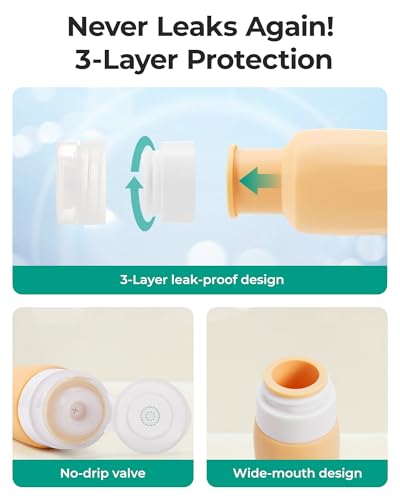 18 Pack TSA Approved Travel Bottles for Toiletries (03-Soft Pastel)