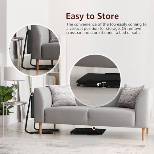 Adjustable TV Tray Black Dinner (Black)