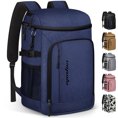Cooler Backpack Insulated Leak Proof for Women Men Soft Cooler Bag (36 Cans / Blue)