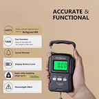 Luggage Scale Fish Weighing Digital Handheld Suitcase Weigher (Black with Tape)