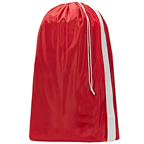 XL Nylon Laundry Bag with Strap ((1 pack) Red)