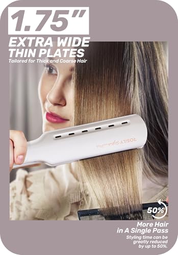 1.75” Flat Iron Hair Straightener (White)