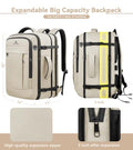 Carry On Backpack for Women (Creambeige / 18.4 Inch (22''x14''x11''))