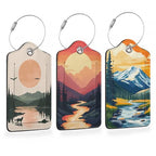 Vintage Mountain Flow 3 Pack Luggage Tags for Suitcases (Vintage Mountain Flow)