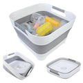 2.6 Gal Collapsible Baby Bottle Wash Basin with Drain Plug (Gray)