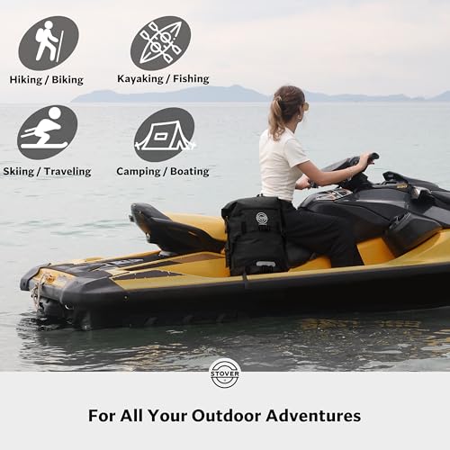 30/40/55L Waterproof Dry Backpack & Phone Case- X-Large Floating Dry Bag for Kayaking, Travel, Hiking, Fishing, Camping, Motorcycles & Beach, Heavy-Duty Roll Top Men/Women (Black) (Black / 40L)