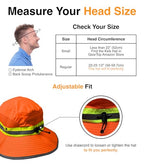Reflective Safety Sun Hat (Orange Standard 1 Pack / Safari)