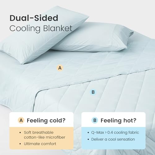 Cooling Blanket for Hot Sleepers Queen Size (Cool Blue / Queen (90" x 90"))
