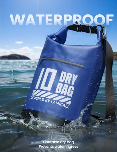 Dry Bag Waterproof Backpack with Phone Pouch 5L (Navy Blue / 10L)