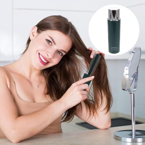 Retractable Round Hair Brush Portable Small Hair Brush for Blow Drying Wet Dry Styling Anti (Green)