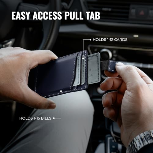 Cash Pocket Slim Wallet for Men (Navy Blue)