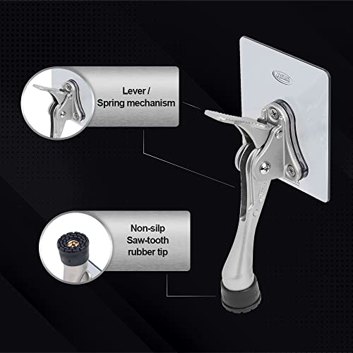 One Touch Doorstop Adhesive Bracket (4inch x 1pack / Black)