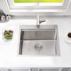 21 Inch Drop In Bar Sink Workstation (21"L x 20"W x 10"D / Brushed Nickel)