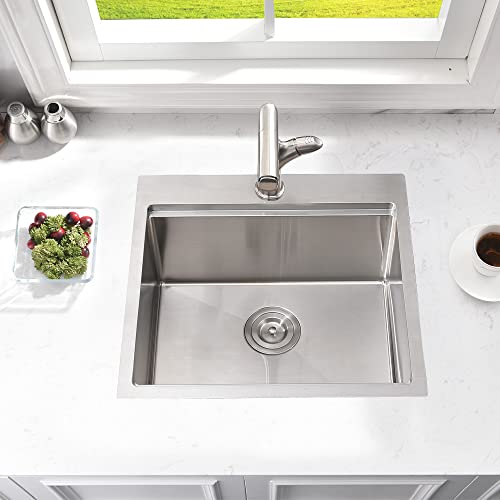 21 Inch Drop In Bar Sink Workstation (21"L x 20"W x 10"D / Brushed Nickel)
