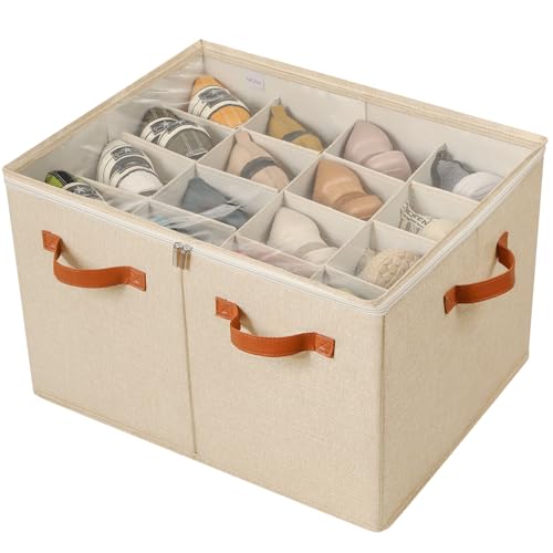 Shoe Organizer for Closet (Jute / Large(20.87''L x 16.54''W x 13.5''H))
