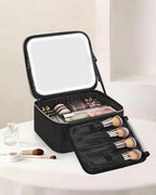 Makeup Bag with LED Mirror (A-Small / 01-Black)