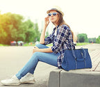Neoprene Multipurpose Beach Bag Tote with Inner Zipper Pocket (Blue / Large)