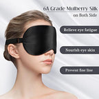 Mulberry Silk Sleep Eye Mask (Black / 1 Count (Pack of 1))