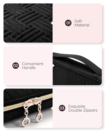 Jewelry Organizer Bag Travel Jewelry Storage Cases for Necklace (Medium / Black)