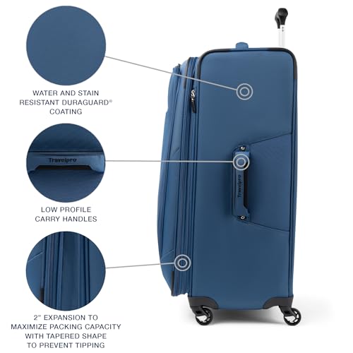 Maxlite 5 Softside Expandable Luggage with 4 Spinner Wheels (3-Piece Set (21/25/29) / Blue)