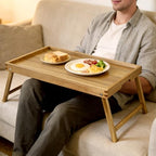 Acacia Bed Tray Table with Folding Legs (Extra Large)