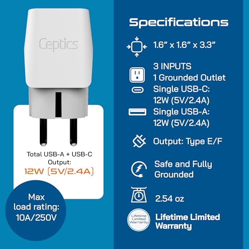 European Plug Adapters Combo (paper white)