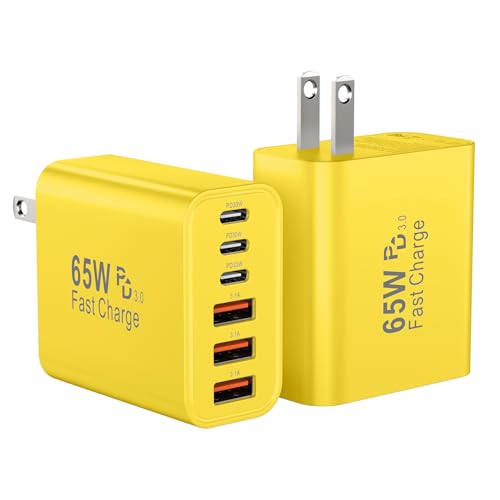 USB C Charger Block (Yellow-2Pack)