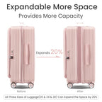 3 Piece Luggage Set (Pink#D / 3 Piece Set)