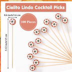 100 Pcs Cielito Lindo Mexican Terracotta Flower Cocktail Picks (Mexican Terracotta Flower)