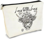 Funny Cow Small Makeup Bag - Cow Lovers Farm Girls Gift, Hay Girl Cosmetic Bag for Birthday or Christmas