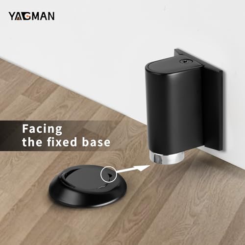 3 Pack Magnetic Door Stopper Floor Mount (Black)