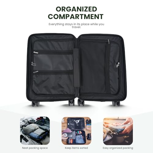 Hardside Carry On Luggage 22x14x9 Airline Approved (Olive Green)