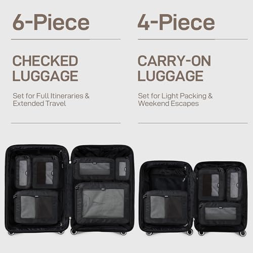 TripCozy Compression Packing Cubes (Dark Grey / Set of 6)
