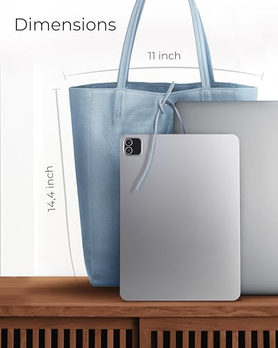Genuine Italian Leather Tote Bag for Women (Denim)