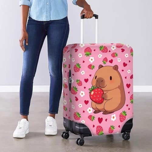 Sweet Strawberry Suitcase Cover (XL(for 30-32 inch luggage) / Sweet Strawberry Capybara)