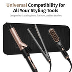 2 Pack Silicone Heat Resistant Travel Mat Pouch for Straighteners (2 Pack / Black&grey)