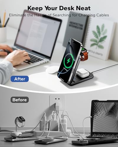 Foldable 3in1 Charging Station for Magsafe (Grey)