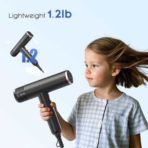 Ionic Hair Dryer with Diffuser (Black&champagne Gold)